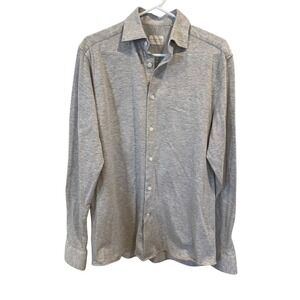 Jack‎ Victor Mens Gray Long Sleeve Button Down Shirt Medium M Casual Cotton